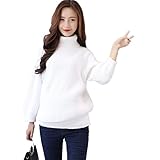 (リアンジュ・アイ)Liange・ai レディース マタニティ セーター ニット タートルネック チュニック あったか 保温 秋 冬 2色 ホワイト フリーサイズ オリジナルミニポーチ付き (ホワイト