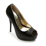 Ollio Women's Stilettos Pump Open Toe High Heel Multi-Color Shoes