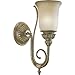 Progress Lighting P2921-62 One-Light Wall Fixture with Antique Stone-Etched Glass and Carved Acanthus Leaf Details, Creme Brulee