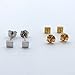 14k Yellow Gold Tiny Square Stud Earrings