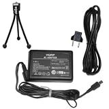 HQRP Replacement AC Adapter / Charger for JVC GZ-MC100 / GZMC100, GZ-MC500 / GZMC500 Everio Camcorder - (incl. USA Plug & Euro Adapter) plus HQRP Black Mini Tripod