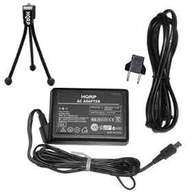 HQRP AC Adapter / Power Supply for JVC Everio GZ-HD5 / GZ-HD5U, GZ-HD6 / GZ-HD6U, GZ-HD7 / GZ-HD7U Camcorder - (incl. USA & Euro Plug) + Mini Tripod