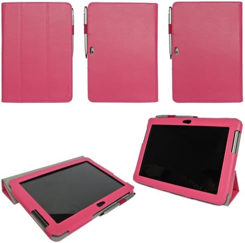 ProCase Samsung Galaxy Tab 2 10.1 Protective Case - Tri-Fold Slim Leather Folio Cover for Samsung Galaxy Tab 2 10.1 Inch Tablet with Stand, GT-P5110 P5100 (Pink)