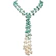 HinsonGayle "Chyenne" Double Strand Turquoise and Cultured Pearl Lariat Necklace (Artisan Collection)