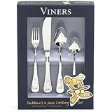 Kitchen & Housewares : Viners 4 Piece Stainless Steel Childrens Cutlery Set - Pets