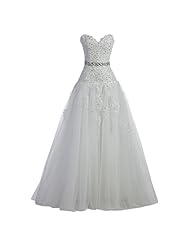 Tulle Applique Lace Sequined 2015 Sweetheart Sleeveless Evening Dress/Homecoming Dress/Prom Dress/Wedding Party Dress  with a Brush/Sweep Train 