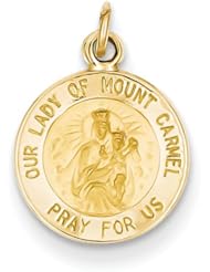 14k Yellow Gold Our Lady of Mt. Carmel Medal Charm