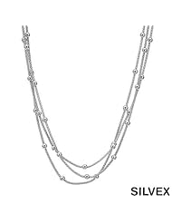 SILVEX Sterling Silver Ladies Necklace. Length 17 in. Total Item weight 9.4 g.