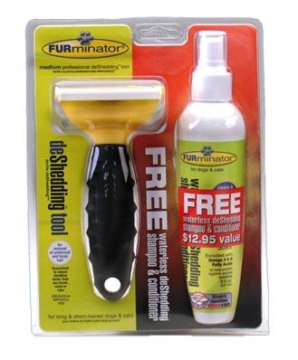 FURminator deLuxe deShedding Tool and Waterless Shampoo and Conditioner, 8 Ounces, Small