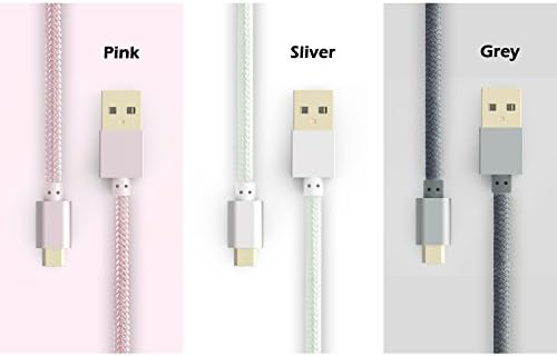 Micro USB Cable 3 PACKS Cell Phone Cables - 4.9feet 3.3 ft 1.6ft - With Golden Connector - Strong Braided 24AWG - 3 Color Pack Charging USB Cable For Samsung Galaxy Nexus HTC E Book Reader