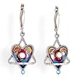 Judaic Star and Heart Earrings