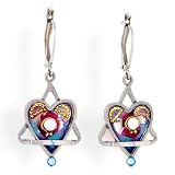 Judaic Star and Heart Earrings