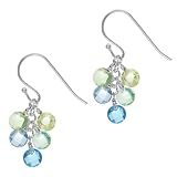 Sterling Silver Blue Green Ombre Round Cubic Zirconia Briolette Cluster Drop Earring 41HeRm%2BPOWL. SL160 Sterling Silver Blue Green Ombre Round Cubic Zirconia Briolette Cluster Drop Earring