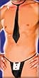 Unique y2Clothes Sexy Party Time After Hours Tuxedo G-String and Tie Ensemble for Him - Black/White - One Size Fits Most Plain Package