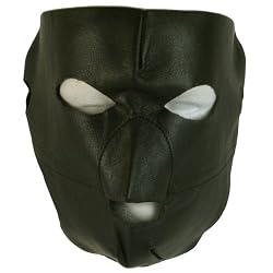 Leather 6 hole Face Mask Muzzle Cycle Biker Wind Velcro