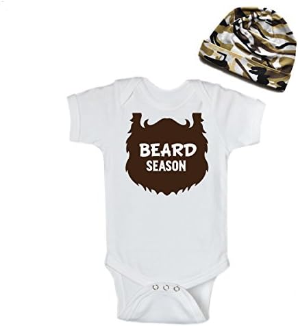 PepperRoo BEARD SEASON Infant Layette Set w/Camo Beanie (0-6 Months)