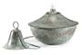 Good Directions 206CHV1 Medium Verde Copper Oil Table Lamp with Snuffer Cap, Hammered Blue Finish