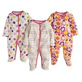 Pack of three multi coloured sleepsuits- newborn