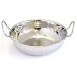 from CE Cookware Indian Restaurant Style Stainless Steel 19cm Balti Dish