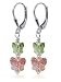 Cute Butterfly Swarovski Crystal Sterling Silver Leverback 1.5