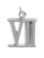 Sterling Silverling Silver Large Roman Numeral - (VII) Year 7