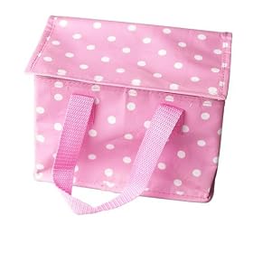 Lunchbag, Pink/White Spot Design