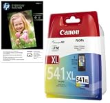 Genuine Canon CL541XL (High Capacity) Colour Printer Ink Cartridge for Canon Pixma MG2150 MG3150 MG4150 MX375 MX435 MX515 & 10x FREE HP Advanced Glossy Photo Paper