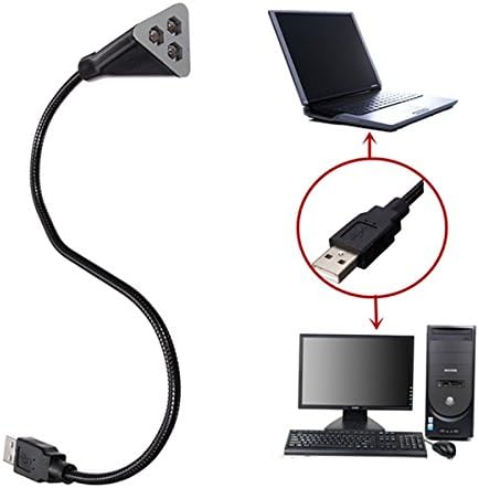Flexible 3 LED USB Reading Light Portable Desk Lamp For PC Laptop Computer