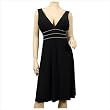 PLUS SIZE SEXY BLACK RHINESTONE LOW CUT DRESS