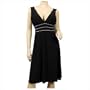 PLUS SIZE SEXY BLACK RHINESTONE LOW CUT DRESS