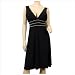 Jr Plus Size Sexy Black Rhinestone Low Cut V-Neck Cocktail Dress