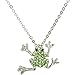 Heirloom Finds Adorable Green Tree Frog Crystal Pendant Earring Set