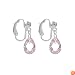 Sterling Silver 7mm x 10mm Briolette Pink Cubic Zirconia CZ Clip On Drop Earring