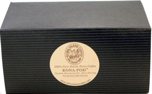 Aloha Island Coffee KONA-PODS - Chocolate Macadamia Nut flavored, 100% Pure Kona Coffee... by Aloha Island Coffee Company