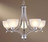 Review Minka-Lavery  / Minka Lavery Lights 1425-84 5LT Chandelier - Brushed Nickel Paradox Contemporary Indoor Lighting