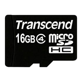 Transcend MicroSDHC - Tarjeta de memoria 16 GB con adaptador SD clase 4
