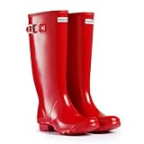 Women's Hunter Original Tall Gloss Rain Boot W23990 Pillar Box Red