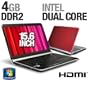 GATEWAY Gateway NV5453U Notebook PC - Intel Pentium T4300 2.10GHz, 4GB DDR2, 500GB HDD, 15.6" LED, DVD, Windows 7 Home Premium 64-bit, Red - GATN5453