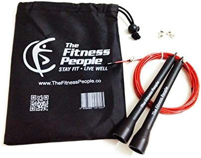 CROSSFIT JUMP ROPE - Red &amp; Black SNAPPER, Ideal for Wod's - Boxing, MMA, Everyday Fitness - Master Double Unders - Adjustable Steel Cable - No More Knots - Easy Spin Cable - 100% Satisfaction Guaranteed - 3 FREE Ebooks