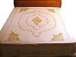 Block Printed Bed Spread Comforter in Cotton Kashmir Embroidered Indian Twin Size (nkbcov9)