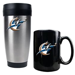 Washington Wizards NBA Stainless Steel Travel Tumbler & Black Ceramic Mug Set - Primary Logo by Great American Products