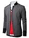 H2H Mens Casual Slim Fit Blazers One Button of Mandarin Collar Ponte Fabric