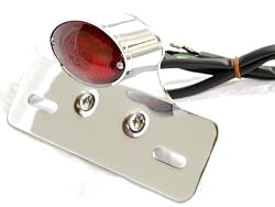 Custom Motorcycle Cateye Rear Tail Light with Integrated Brake Light and License Plate Light/bracket Universal Custom Fit Taillight Fendor Eliminator - Will Fit to Any Bike, Sport Bike, Harley, or Chopper Harley Davidsons, Suzuki, Honda, Kawasaki Cruisers