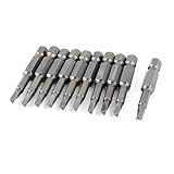 uxcell トライアングルドライバービット　全長　50mm　六角シャンクサイズ6.35mm　ビットサイズ2.7mm　磁気ビット　10個