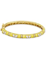 Lauren G Adams Girls Gold Butterflies Bangle with Yellow Enamel