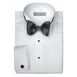 Neil Allyn Wing Collar, 1/8" Pleated, Poly/Cotton with Convertible Cuffs/Placket Tuxedo Shirt