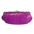 Eel Skin Framed Clutch Color: Fuschia