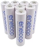  : 8 x Sanyo Eneloop Micro Akkus Batterien AAA in speziellen Weiss - More Power + Transportschutzboxen