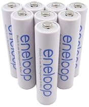 8 x Sanyo Eneloop Micro Akkus Batterien AAA in speziellen Weiss - More Power + Transportschutzboxen