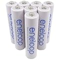 8 x Sanyo Eneloop Micro Akkus Batterien AAA in speziellen Weiss - More Power + Transportschutzboxen